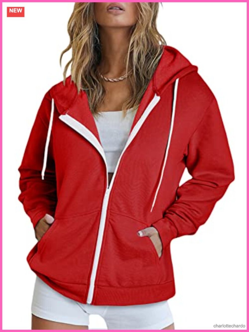 Women's Full Zip Up Hoodie Long Sleeve Hooded Sweatshirt Pockets Jacket Coat